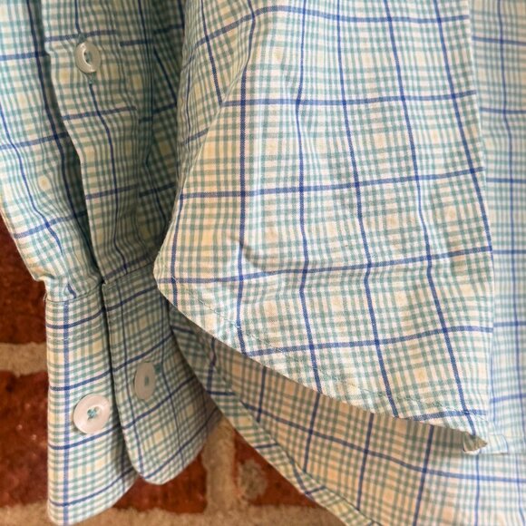 Fish Hippie Blue/Green Plaid Button-Down Shirt XL - Picture 8 of 8
